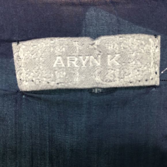 Aryn K Embroidered Button Cuff Silk Blend Top - Picture 5 of 5